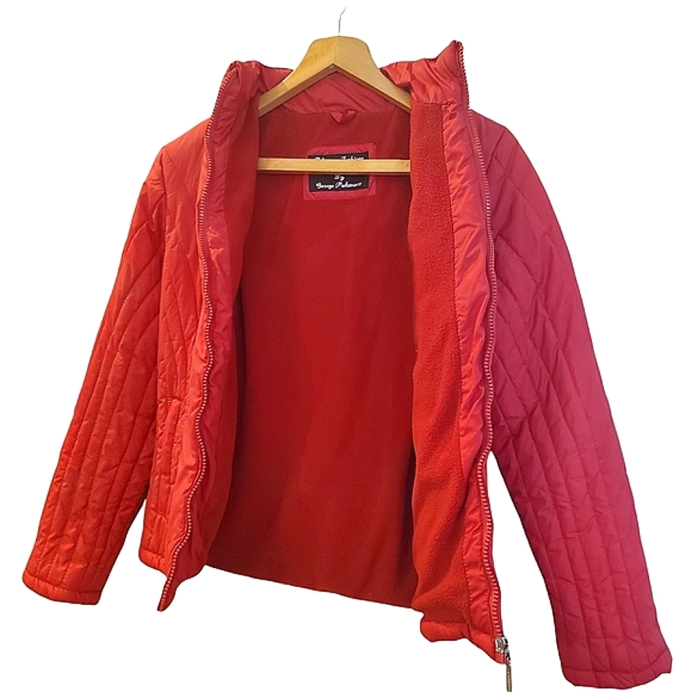 Puffer Quilted Winter Womens Jacket By George Palomares Red Size Small